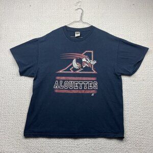 VTG Y2K CFL Montreal Alouettes Football T-Shirt XL Dark Blue Tennessee River